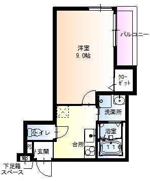フジパレス西宮戎V番館(1K/1階)の間取り写真
