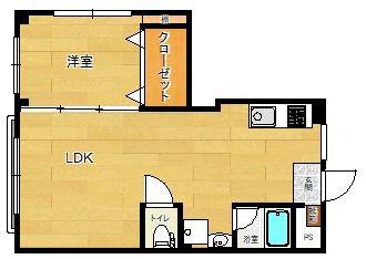 スリム太宰府(1LDK/1階)の間取り写真