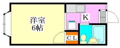 WHITEWINGE.F(ワンルーム/2階)の間取り写真