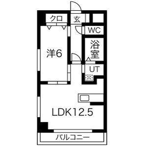 ミライエA(1LDK/5階)の間取り写真