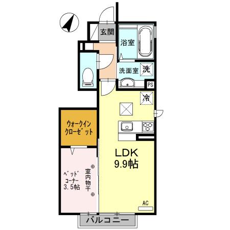 ファボーレ(1LDK/1階)の間取り写真
