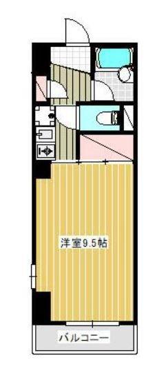 グレイスコート湘南(1K/5階)の間取り写真