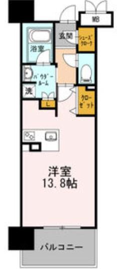 ロイヤルパークスERささしま イースト(ワンルーム/7階)の間取り写真