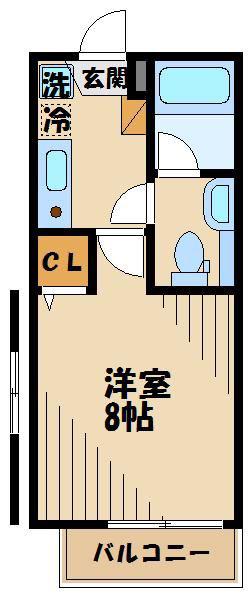 アーベル(1K/2階)の間取り写真
