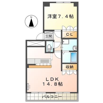ステイタカダ(1LDK/2階)の間取り写真