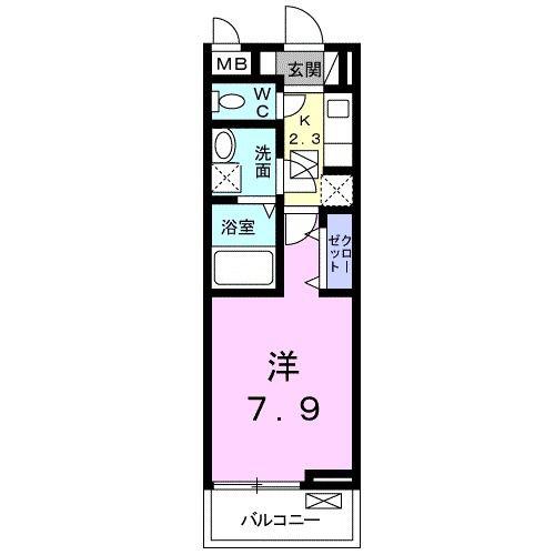 フォレスト ヒルズ(1K/1階)の間取り写真