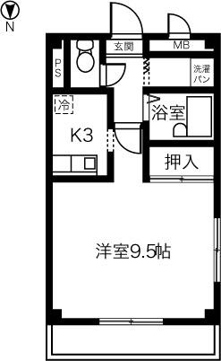 メルシー寿E(1K/4階)の間取り写真