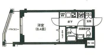 ルフレ プレミアム上北沢(1K/2階)の間取り写真