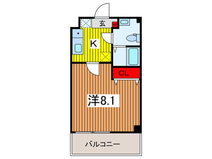 SKY URAWA(1K/5階)の間取り写真