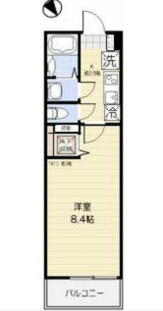 キャストリー八王子(1K/1階)の間取り写真