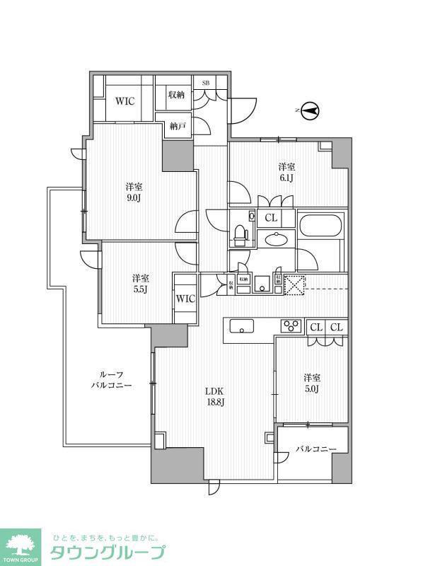 ディームス方南町(4LDK/11階)の間取り写真