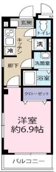 サンリット丸山(1K/2階)の間取り写真