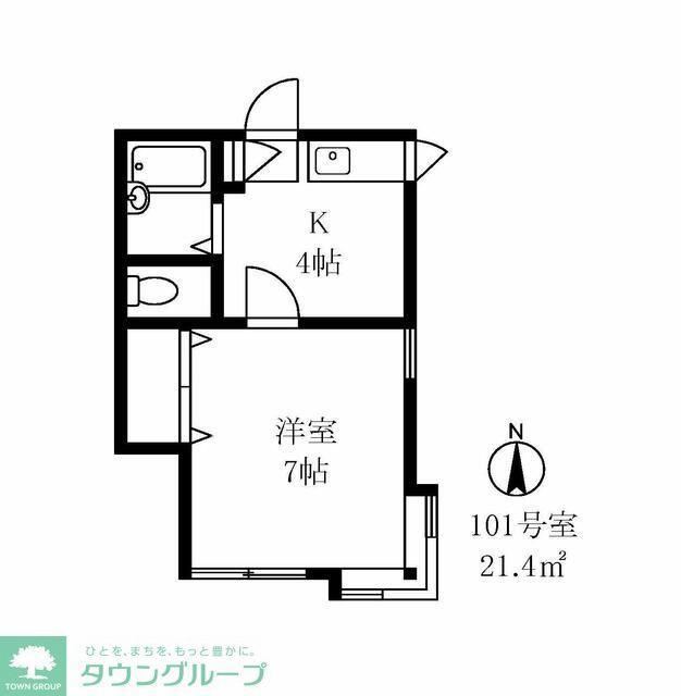 レジデンス自由が丘3(1K/1階)の間取り写真