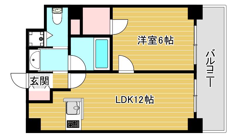 ルラーシェ難波(1LDK/10階)の間取り写真