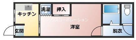 上ノ島アパート(1K/1階)の間取り写真