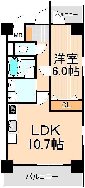 LIGHTS ISHIWARA(1LDK/2階)の間取り写真