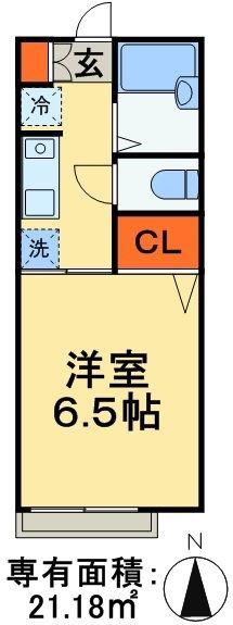 セントラル本郷(1K/1階)の間取り写真