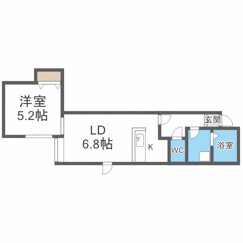 AREX栄通(1LDK/2階)の間取り写真