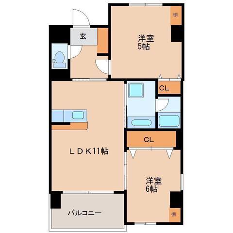 グランクレシェンテ(2LDK/7階)の間取り写真