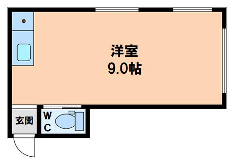 大道ハイツ(ワンルーム/1階)の間取り写真