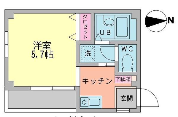 メゾン新丸子(1K/3階)の間取り写真