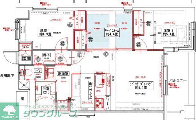 ドゥーエ妙典(2SLDK/4階)の間取り写真