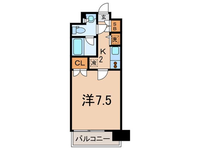 レジディア三軒茶屋(1K/9階)の間取り写真