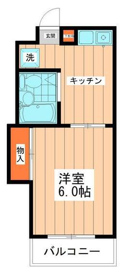 ペルレシュロスパートIII(1K/2階)の間取り写真
