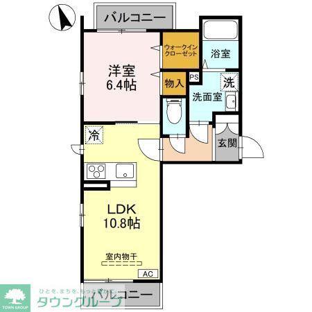 ラ・ヴィエルジュII(1LDK/2階)の間取り写真