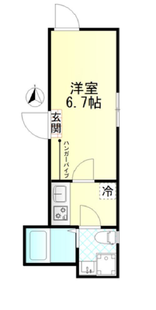 パサージュ武蔵小金井(1K/2階)の間取り写真