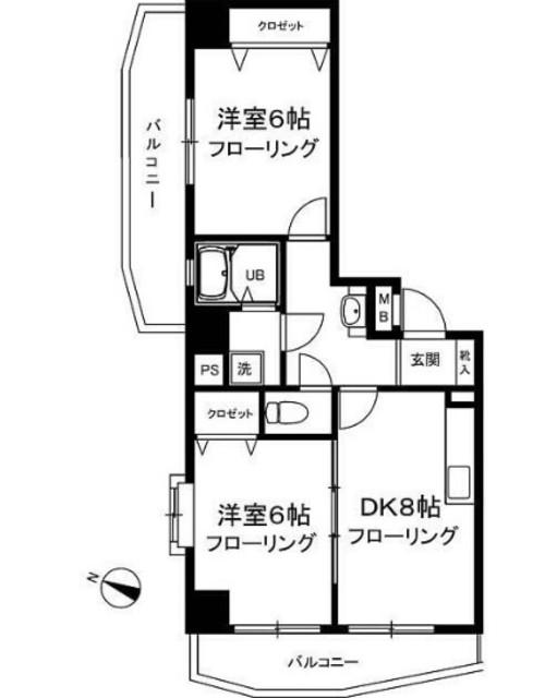 パル・豊島館(2DK/3階)の間取り写真