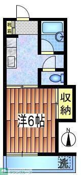 河合ハイム(1K/2階)の間取り写真