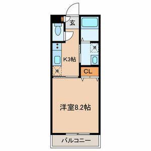 アルバ千鳥(1K/2階)の間取り写真