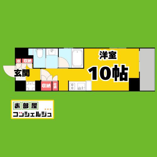 ザ・パークハビオ名古屋松原(ワンルーム/11階)の間取り写真