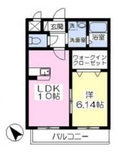 メリホジュール保田窪(1LDK/1階)の間取り写真