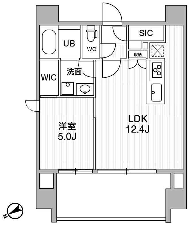 シーズンフラッツ浅草橋(1LDK/6階)の間取り写真