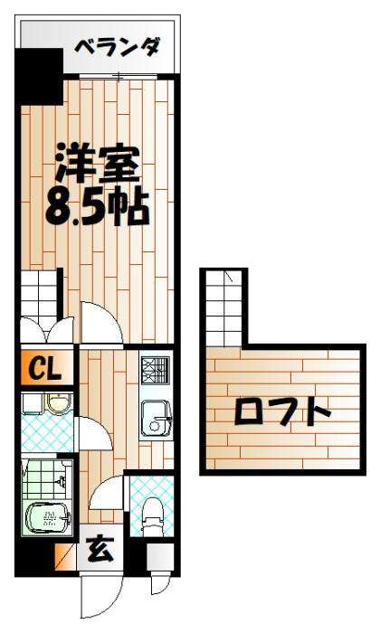 リファレンス門司駅前(1K/8階)の間取り写真