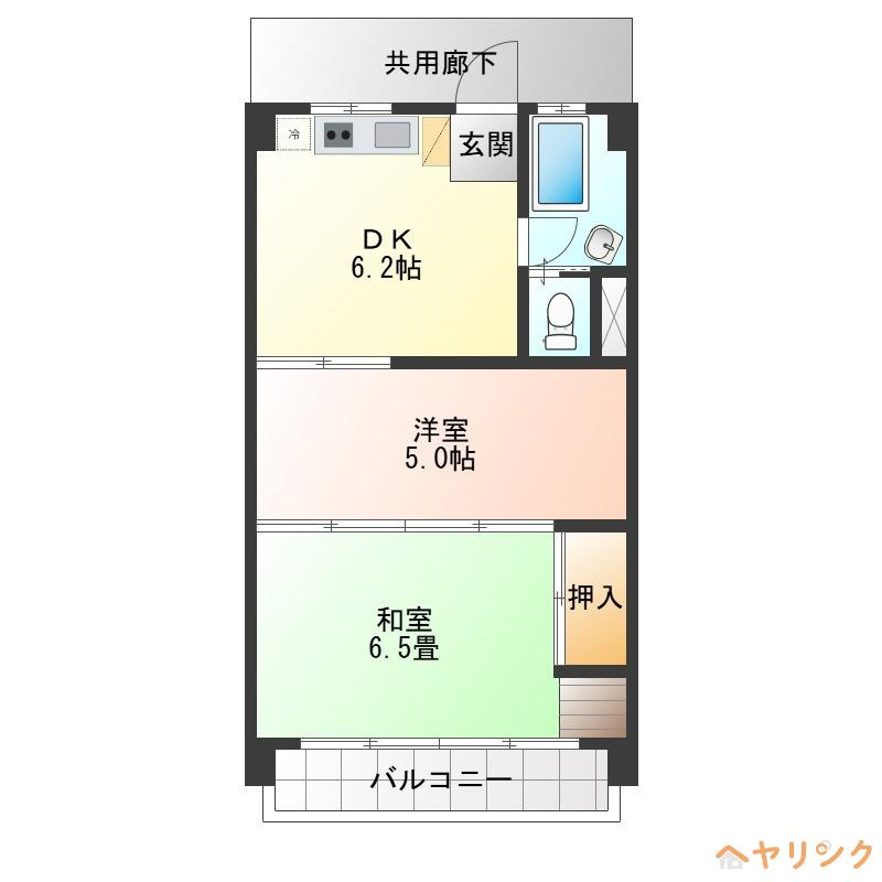 太閤コーポ(2DK/2階)の間取り写真