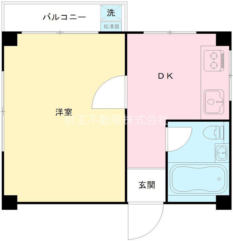 ハイツチバ(1K/3階)の間取り写真