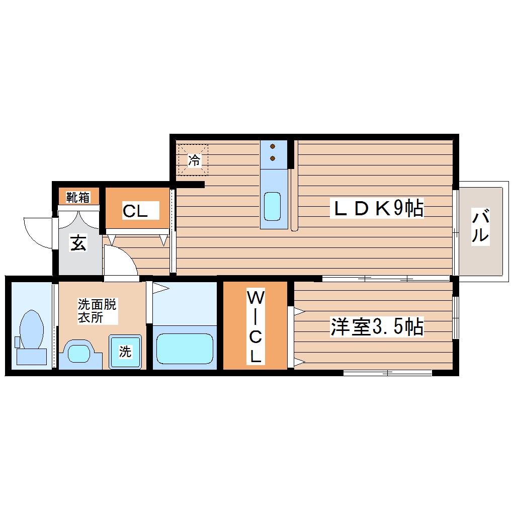 ラヴィス(1LDK/1階)の間取り写真