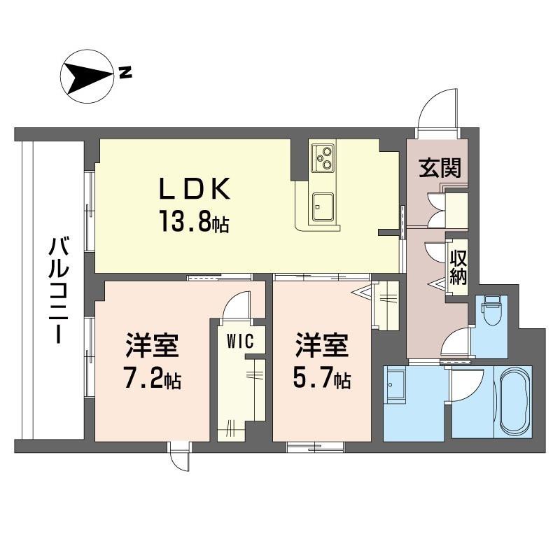 グランリオル(2LDK/1階)の間取り写真