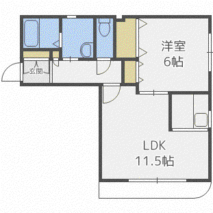 アシルN20(1LDK/2階)の間取り写真