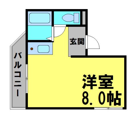 多田駅前吉永ビル(1K/3階)の間取り写真