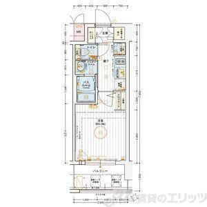 エステムコート新大阪XVフロウ(1K/8階)の間取り写真