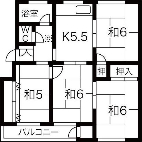神陵台東 54号棟(4K/5階)の間取り写真