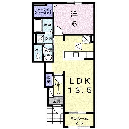 コンフォータス(1LDK/1階)の間取り写真