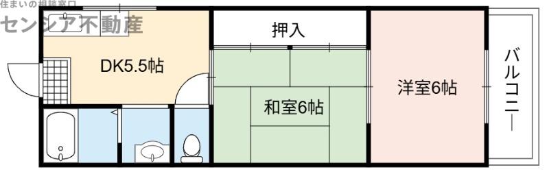 東光マンション(2DK/4階)の間取り写真