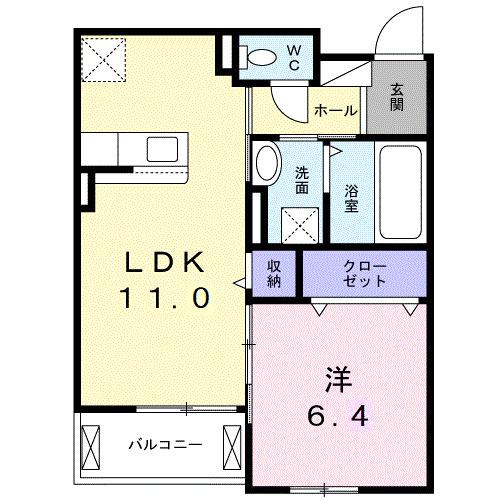 シャルールメゾン(1LDK/1階)の間取り写真