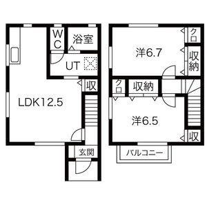 クオーレD棟(2LDK/1階)の間取り写真