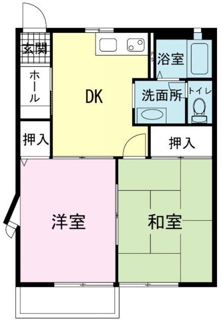 カサベルデB(2DK/2階)の間取り写真